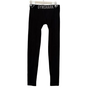 Gymshark Pull-On Vital Seamless Workout Logo Waistband Leggings Black Size XS